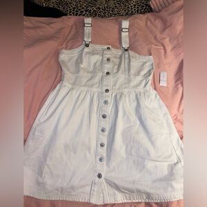 AE American Eagle White Overall Jumper Romper Skirt Y2K
Denim Mini Dress NWT